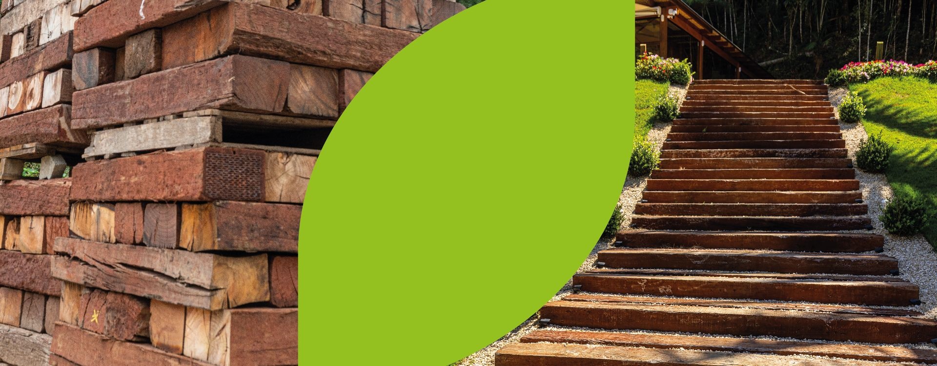 Dormentes de Madeira Ideal para a construção de escadas, caminhos, cercas e decoração. Entrega para todo o Espírito Santo.